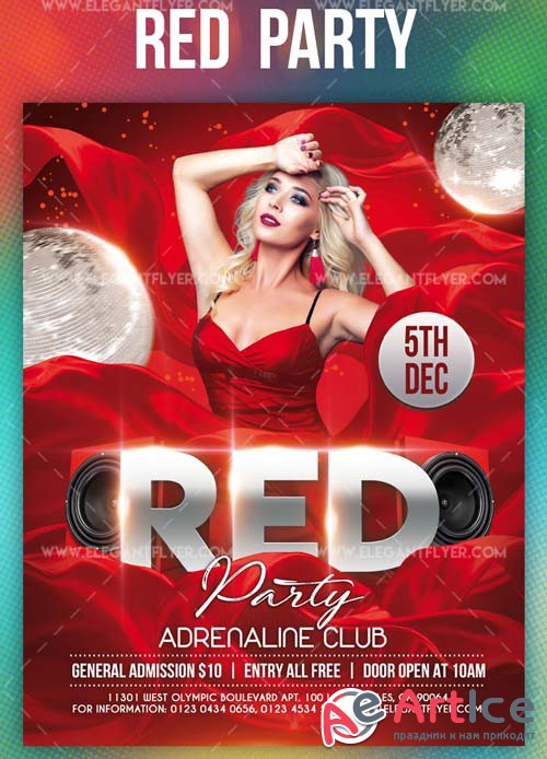 Red Party V1 2019 Flyer PSD Template