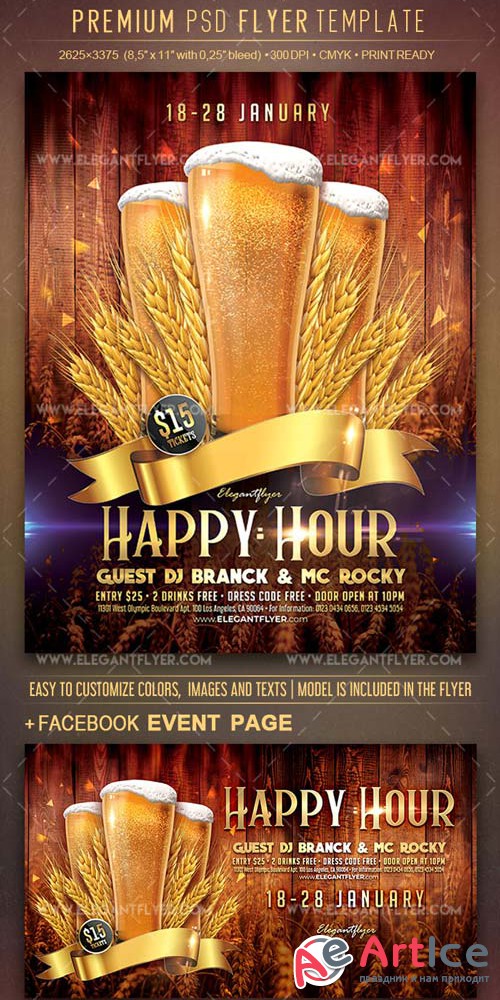 Happy Hour V1 2019 Flyer PSD Template