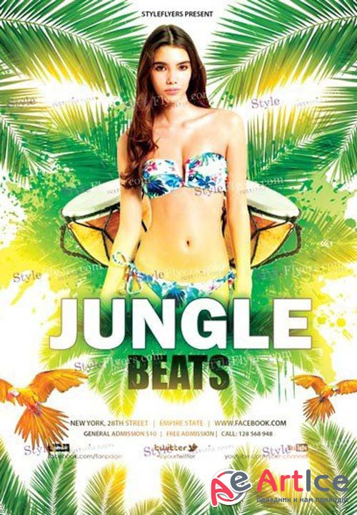 Jungle Beats V1 2018 PSD Flyer Template