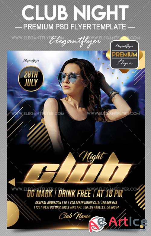 Night party V31 2018 Flyer PSD Template