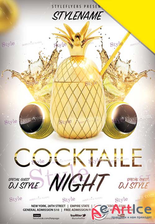 Cocktaile Night V1 2019 Flyer PSD