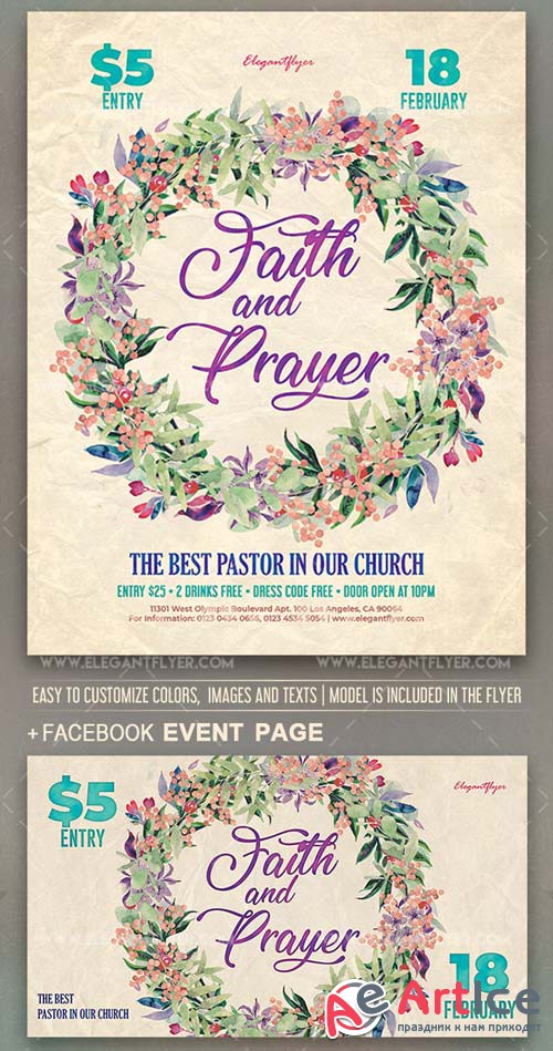 Faith and Prayer V1 2019 Flyer PSD Template