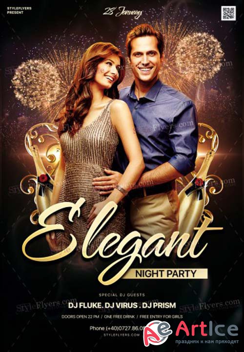 Elegant Night Party V1 2019 PSD Flyer Template