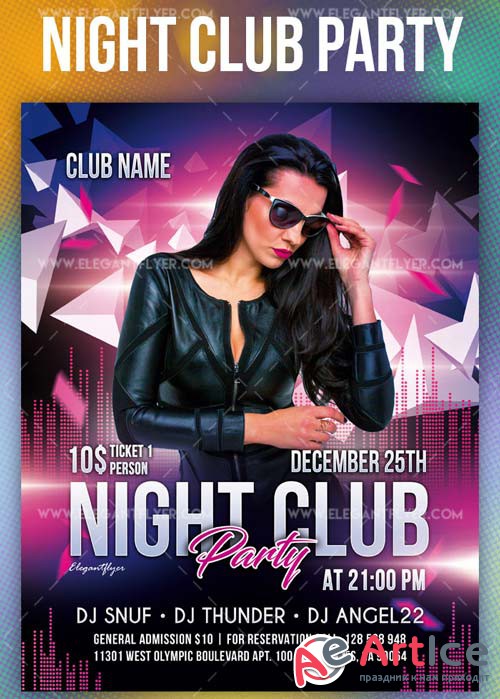 Night Club Party V1 2019 Flyer PSD Template