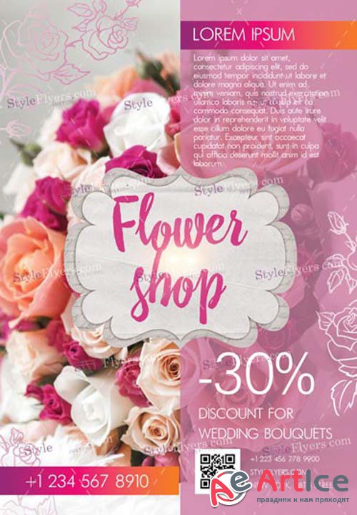 Flower Shop V1 2019 PSD Flyer Template