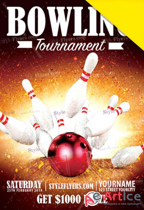 Bowling Tournament V1 2019 PSD Flyer Template