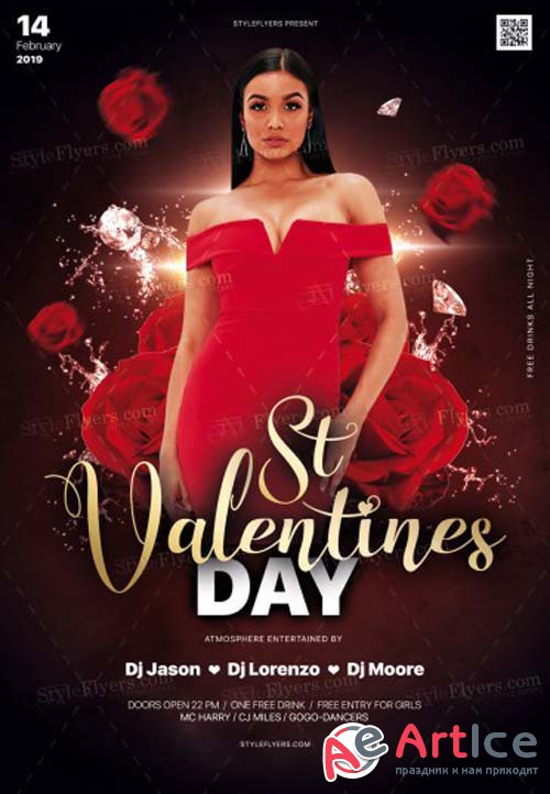 St Valentines Day V3 2019 PSD Flyer Tmplate