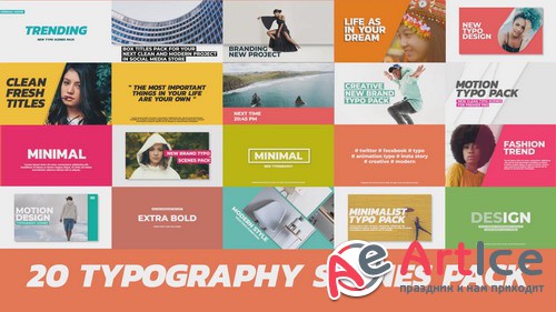 20 Trendy Typography Scenes - Project for Premiere Pro(Videohive)