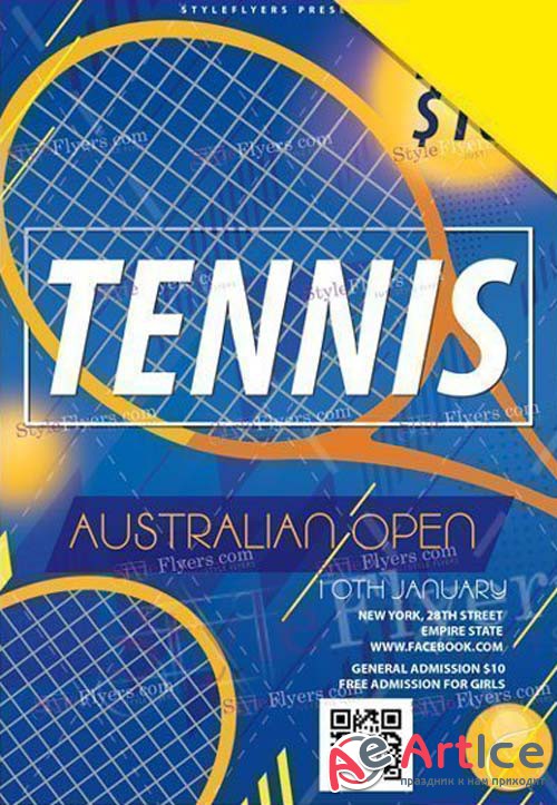 Tennis Australia Open V1 2019 PSD Flyer