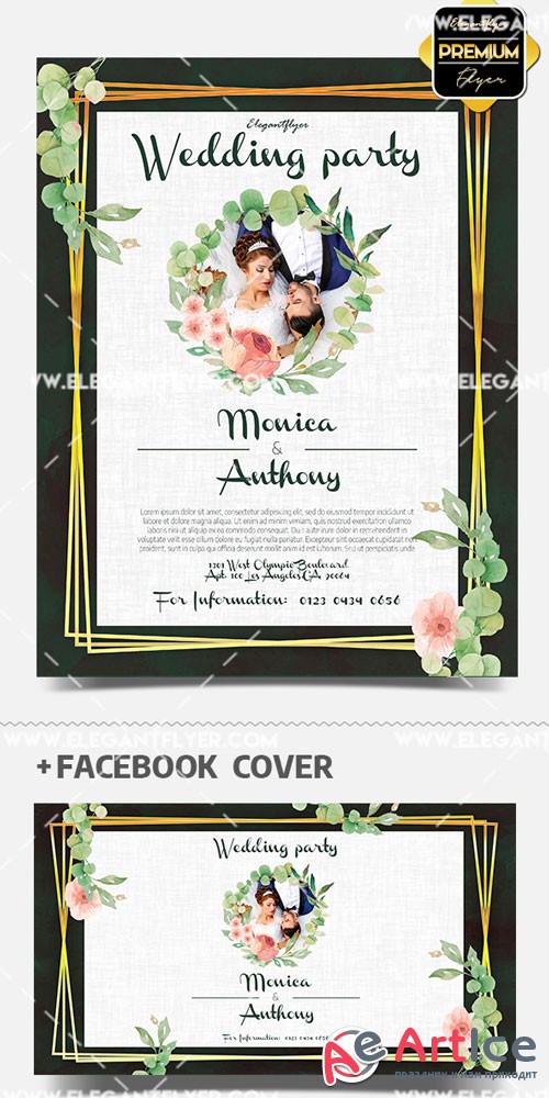 Wedding Outdoor Party V1 2019 PSD Flyer Template + Facebook Cover + Instagram Post