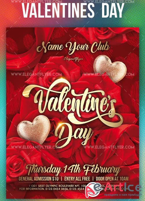 Valentines Day V18 2019 Flyer Template PSD + Facebook Cover + Instagram Post