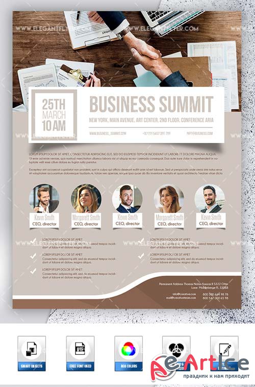 Business Summit V1 2019 PSD Flyer Template + Facebook Cover + Instagram Post