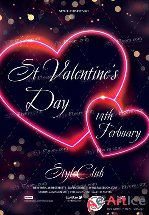 St Valentines Day V21 2019 PSD Flyer Template