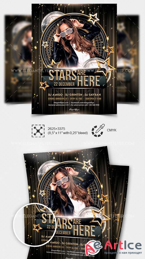Stars are Here V1 2019 PSD Flyer Template + Facebook Cover + Instagram Post