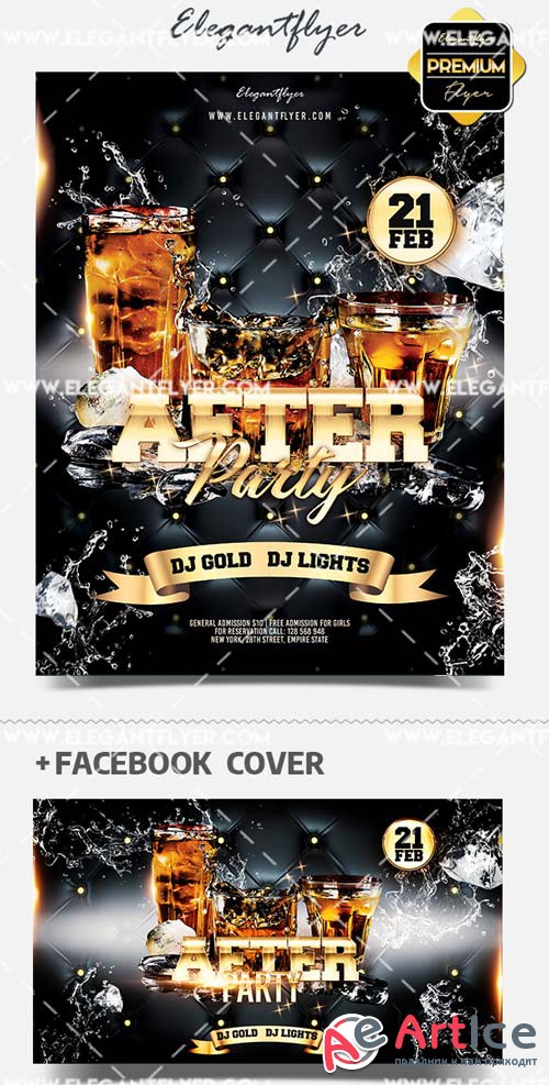 After Party V2 2019 PSD Flyer Template + Instagram Post + Facebook Cover