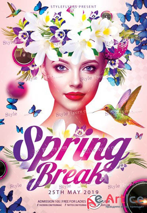 Spring Break V5 2019 PSD Flyer Template