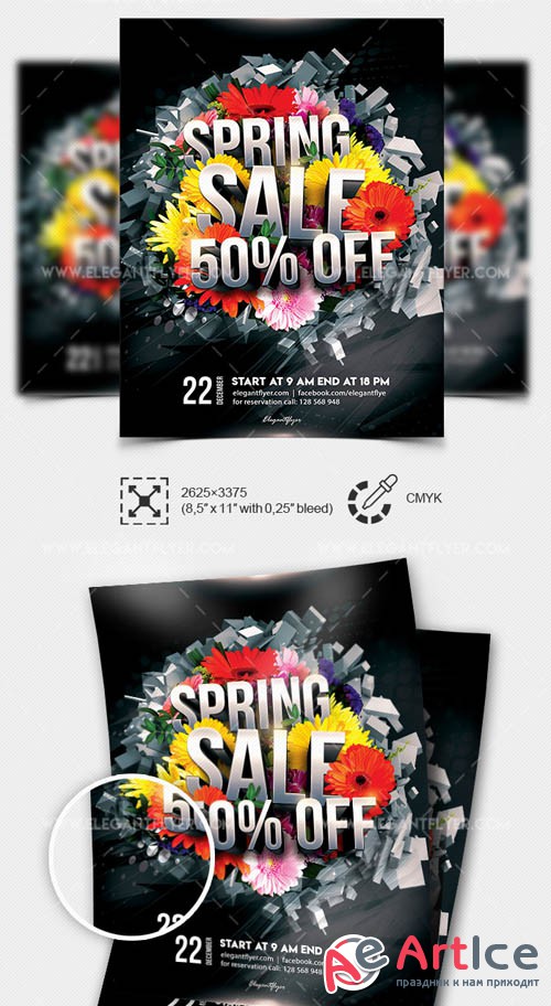 Spring Sale V5 2019 Flyer PSD Template + Facebook Cover + Instagram Post