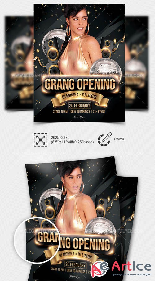 Grand Opening V7 2019 PSD Flyer Template + Facebook Cover + Instagram Post