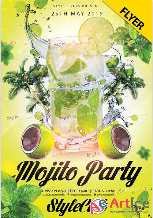 Mojito Party V9 2019 PSD Flyer Template