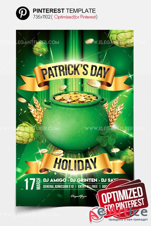 St. Patricks Day Holiday V17 2019 Pinterest PSD Template