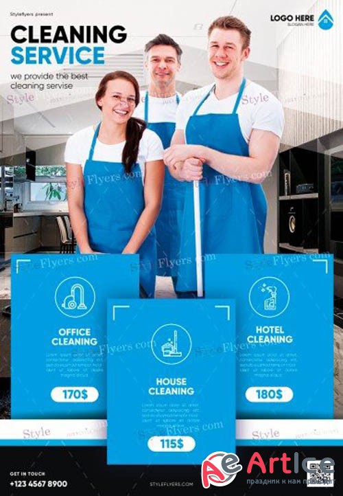 Cleaning Service V3 2019 PSD Flyer Template