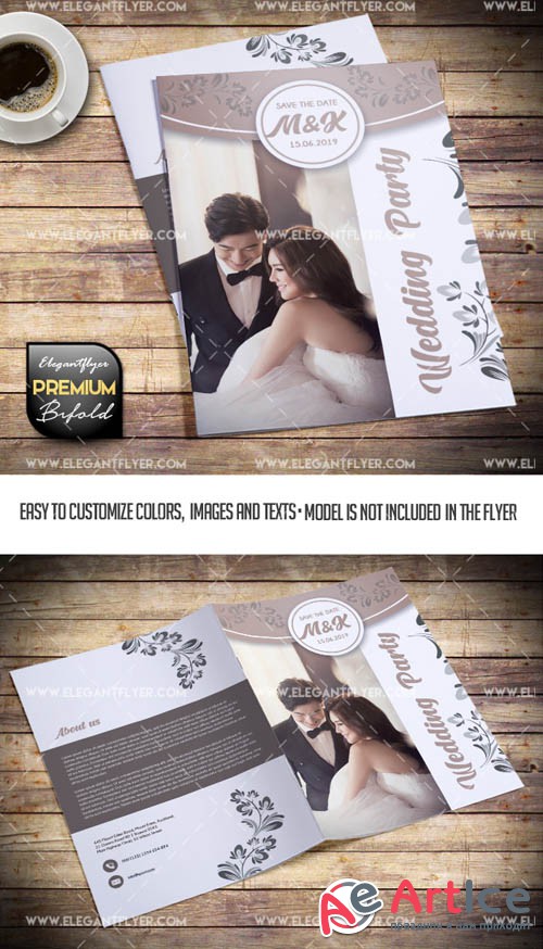 Wedding Party V5 2019 PSD Bi-Fold Brochure Template