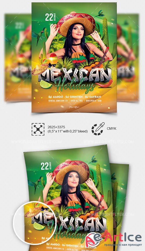 Mexican Holidays V01 2019 Flyer PSD Template + Facebook Cover + Instagram Post