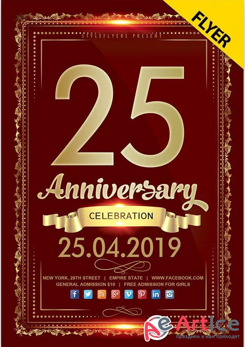 Anniversary V11 2019 PSD Flyer Template