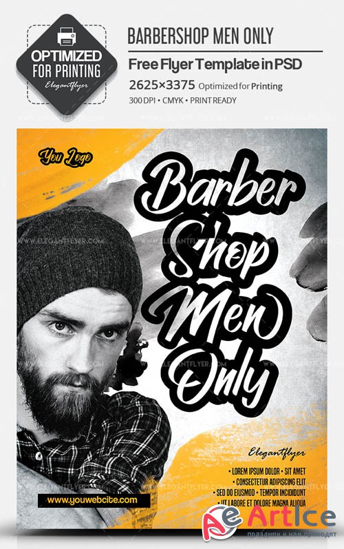 Barbershop Men Only V1 2019 Flyer PSD Template