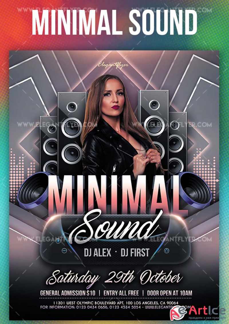 Minimal Sound V5 2019 PSD Flyer Template + Facebook Cover + Instagram Post
