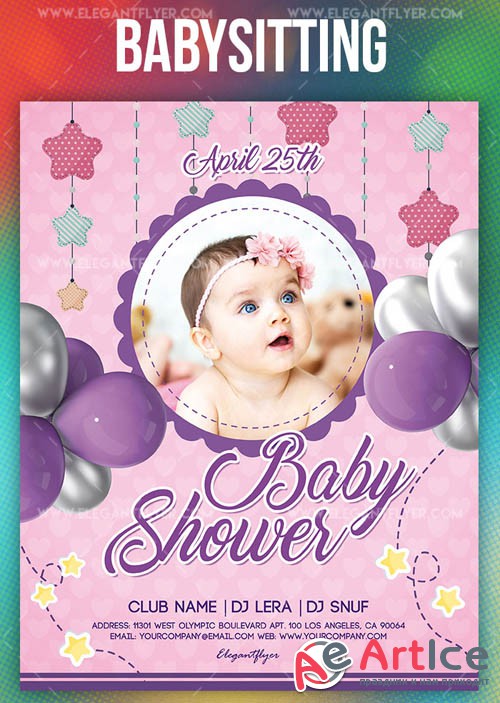 Baby Shower Party V9 2019 Flyer PSD Template + Facebook Cover + Instagram Post