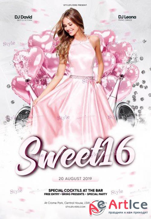 Sweet 16 V12 2019 PSD Flyer Template