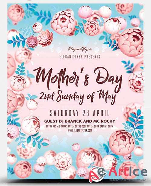 Mothers Day V1 2019 2nd Sunday of May PSD Flyer Template