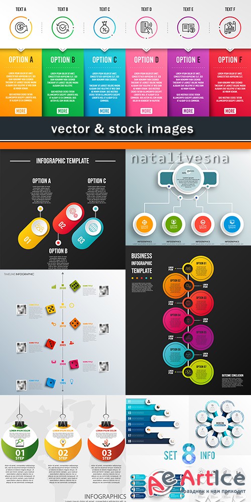 Business infographics options elements collection 50