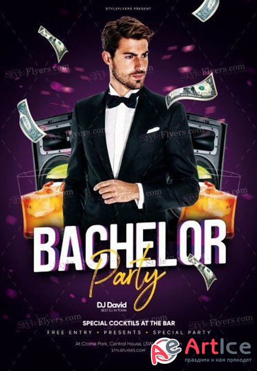 Bachelor Party V1 2019 PSD Flyer Template