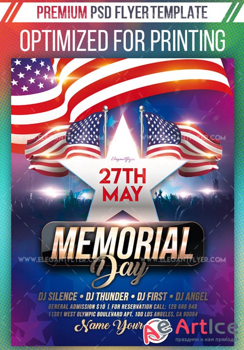 Memorial Day Events V17 2019 Premium Flyer Template in PSD