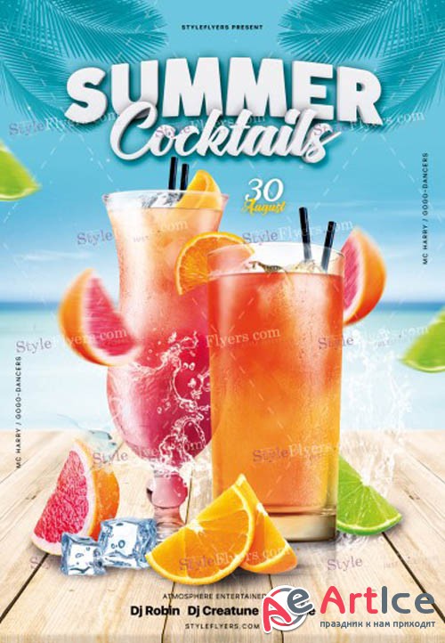Summer Cocktails V5 2019 PSD Flyer Template