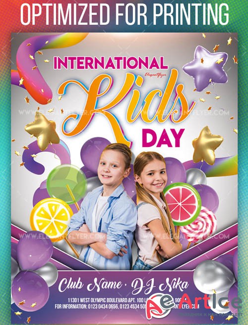 International Kids Day Invitation Premium Flyer Template in PSD