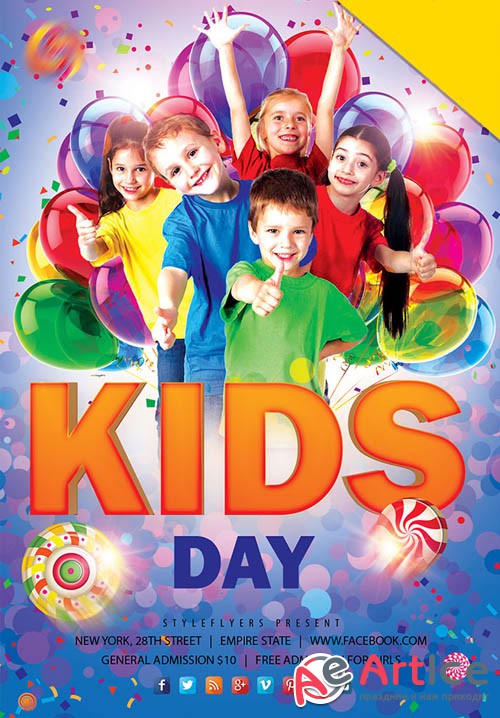 Kids Day V9 2019 PSD Flyer Template
