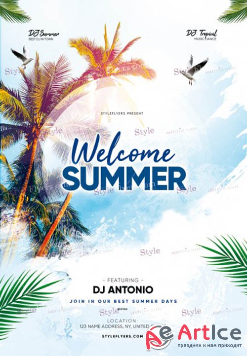 Welcome Summer V8 2019 PSD Flyer Template
