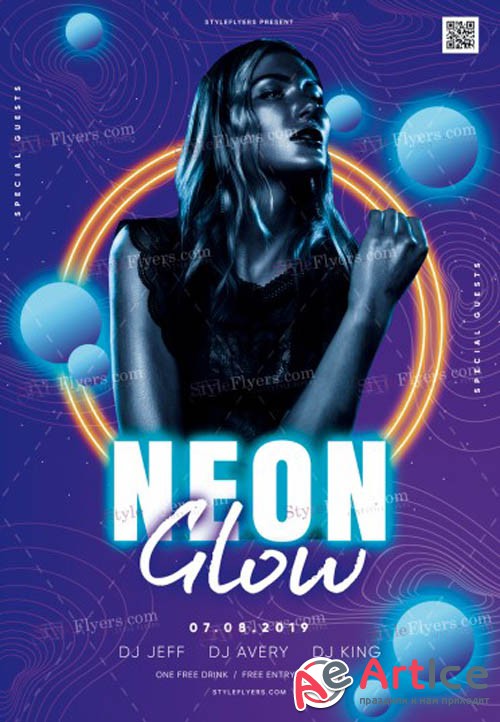 Neon Glow V5 2019 PSD Flyer Template