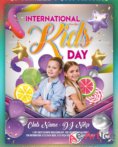 International Kids Day Invitation V15 2019 Premium Flyer Template in PSD