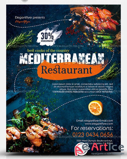 Mediterranean Restaurant V1 2019 PSD Flyer Template