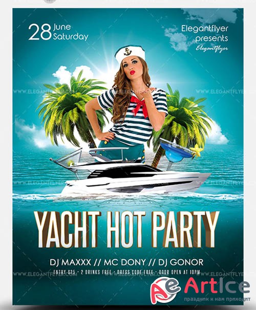 Yacht Hot Party V1 2019 PSD Flyer Template