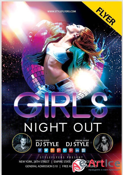 Girls Night Out V1 2019 Flyer PSD Template