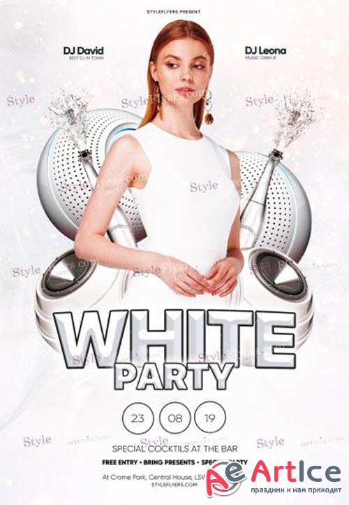 White Party V11 2019 PSD Flyer Template