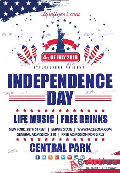 Independence Day Party V7 2019 PSD Flyer Template