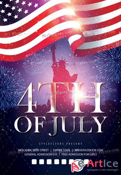 4th Of July Flyer V20 2019 PSD Template