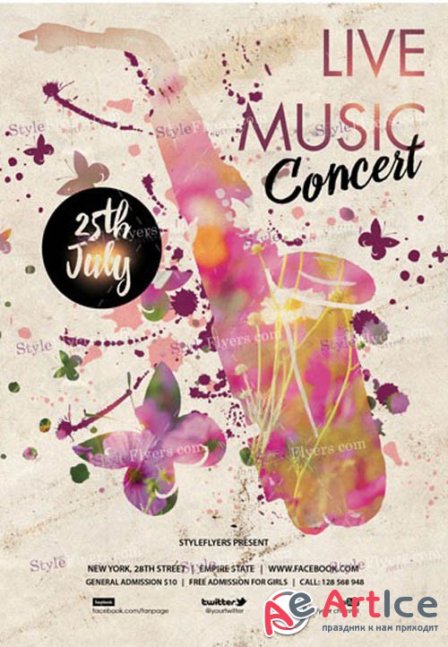 Live Music Concert V3 2019 PSD Flyer Template