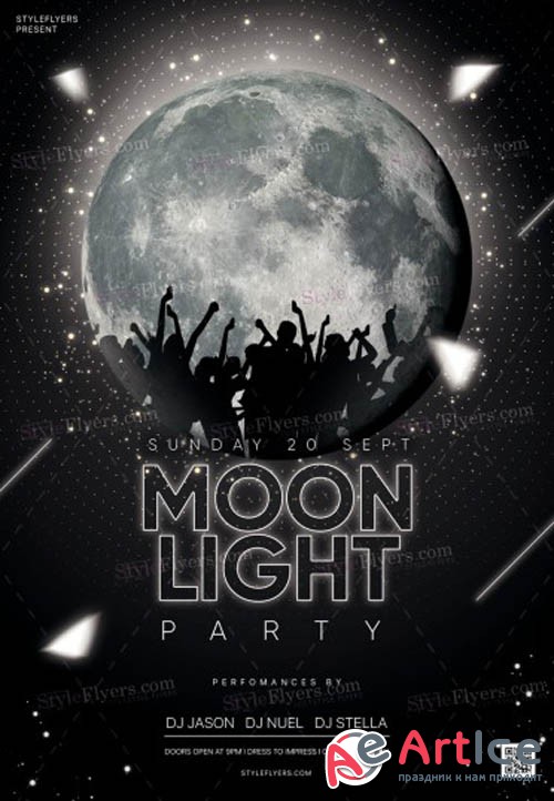 Moonlight Party V1 2019 PSD Flyer Template